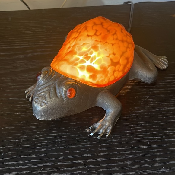 Vintage Cast Iron Art Glass Frog Light - Picture 11 of 11